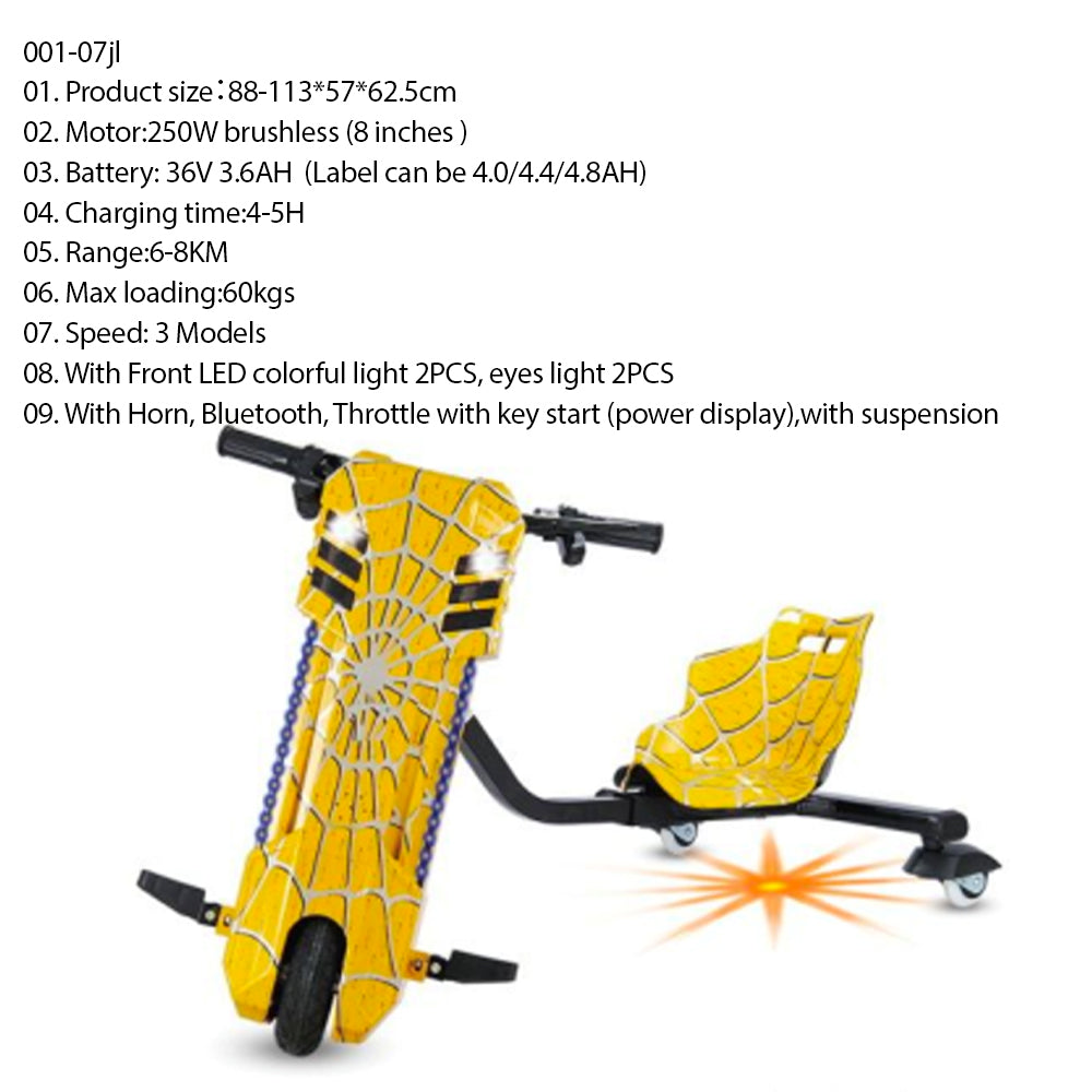 Drifting Scooter with LED Eyes – Yellow 250W 36V
