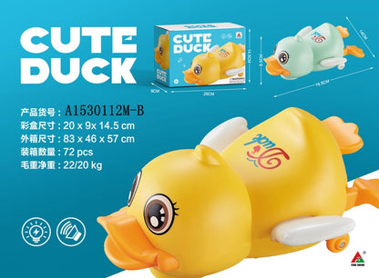 Cute yellow duck crawling toy with lights