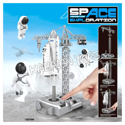 space team set with rocket and astronauts