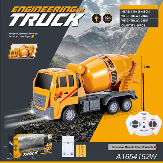 RC Cement Mixer Truck – 1:24 Engineering Vehicle