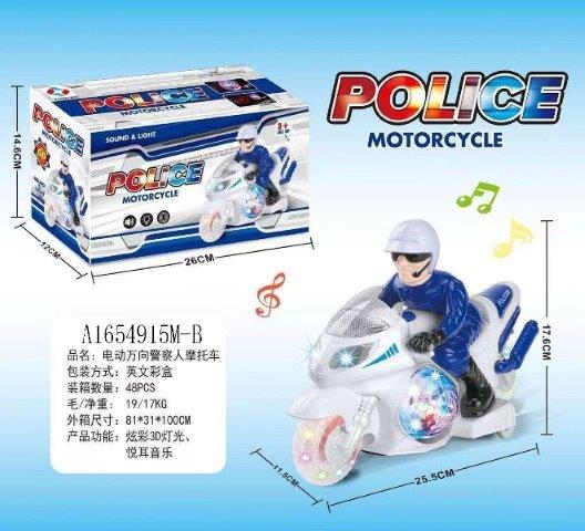 battery opperated police motorcycle baby toys with music and light