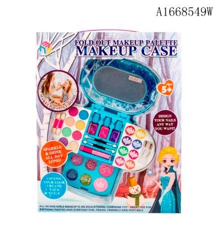 fold out makeup palette make up case blue color