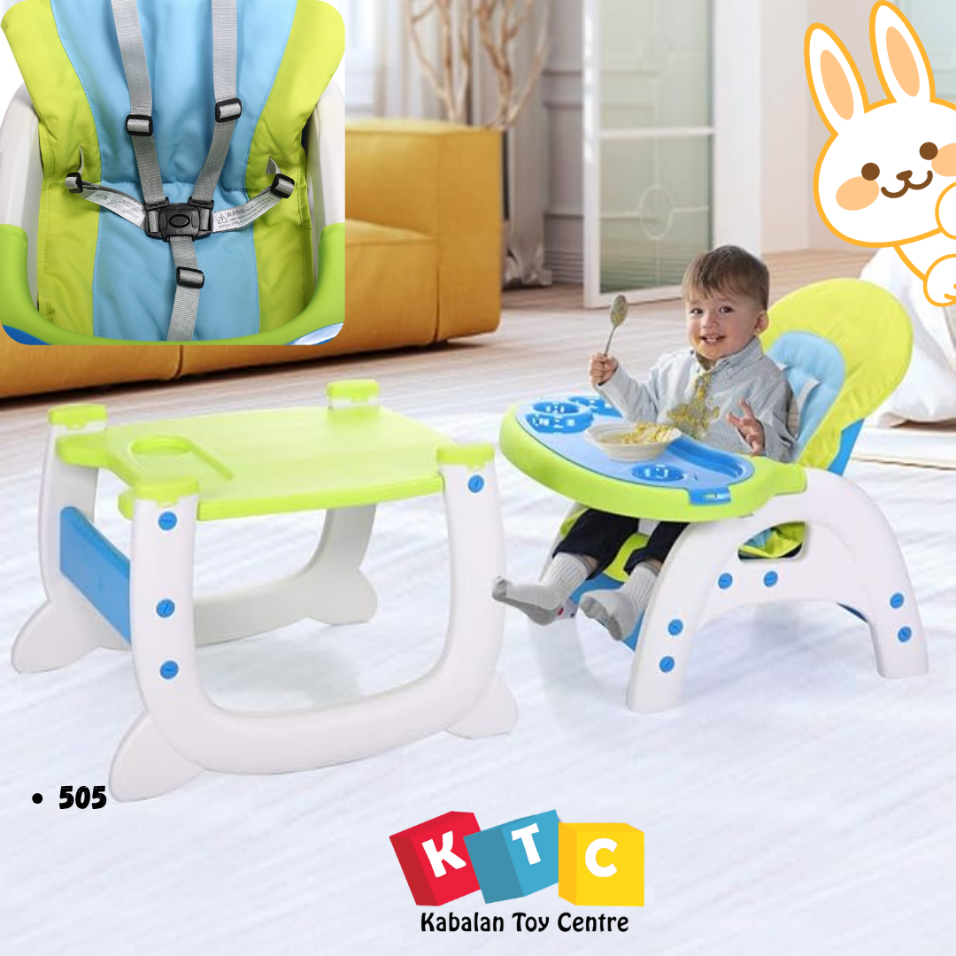 3-in-1 convertible toddler highchair and table set
