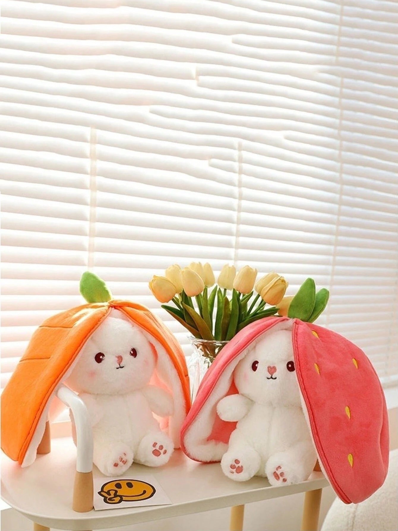 Plush Bunny Plush Toy Funny Hiding Strawberry/Carrot Bag