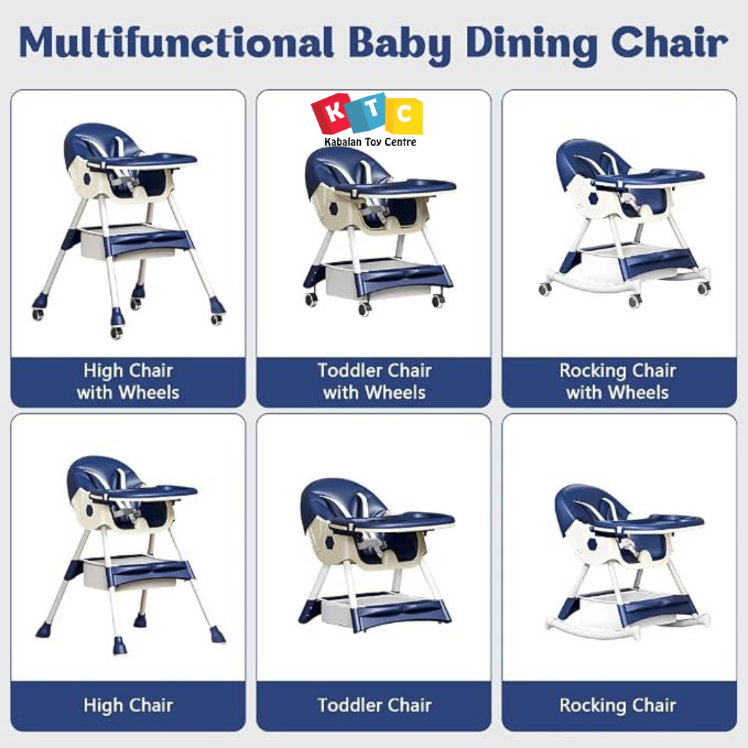 Multifunctional convertible baby high chair and rocker