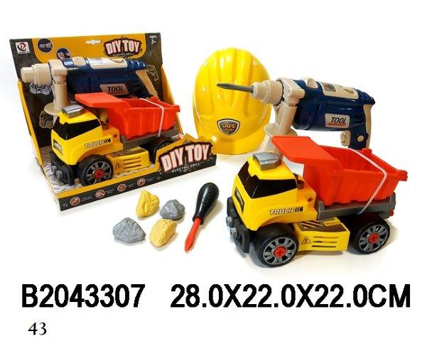 tools and construction trucks