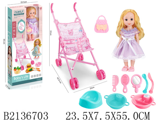 baby doll with stroller and accessories