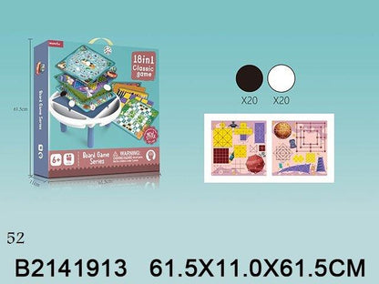 18-in-1 Classic Board Games Table