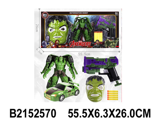 hulk transformable car and gun set