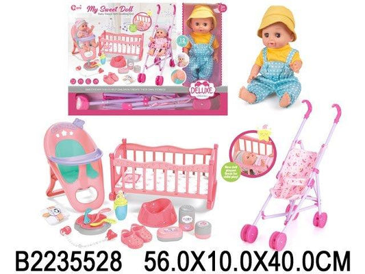 Baby Doll Crib & Care Playset