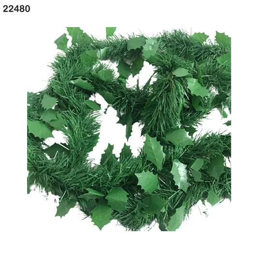 Artificial Green Holly Christmas Garland