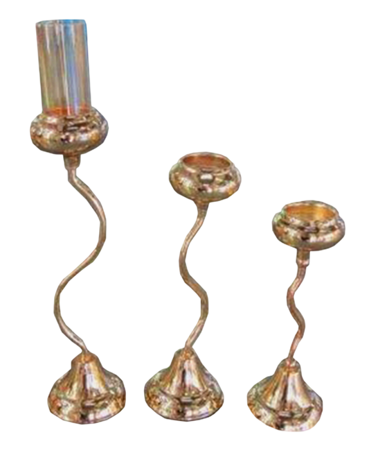 Elegant Metal Candle Holder Set