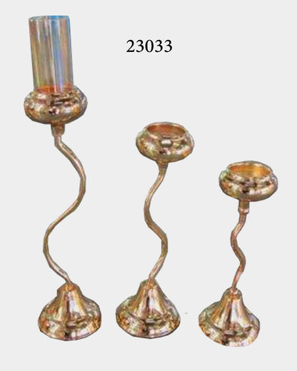 Elegant Metal Candle Holder Set