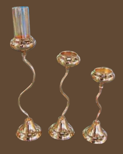 Elegant Metal Candle Holder Set