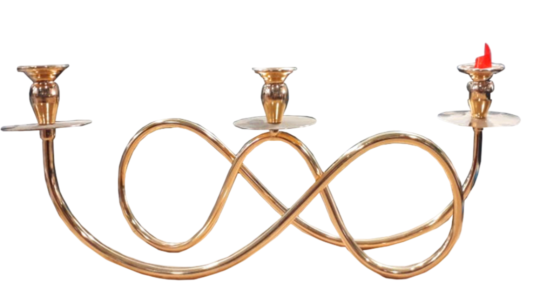 Modern Metal Triple Candle Holder