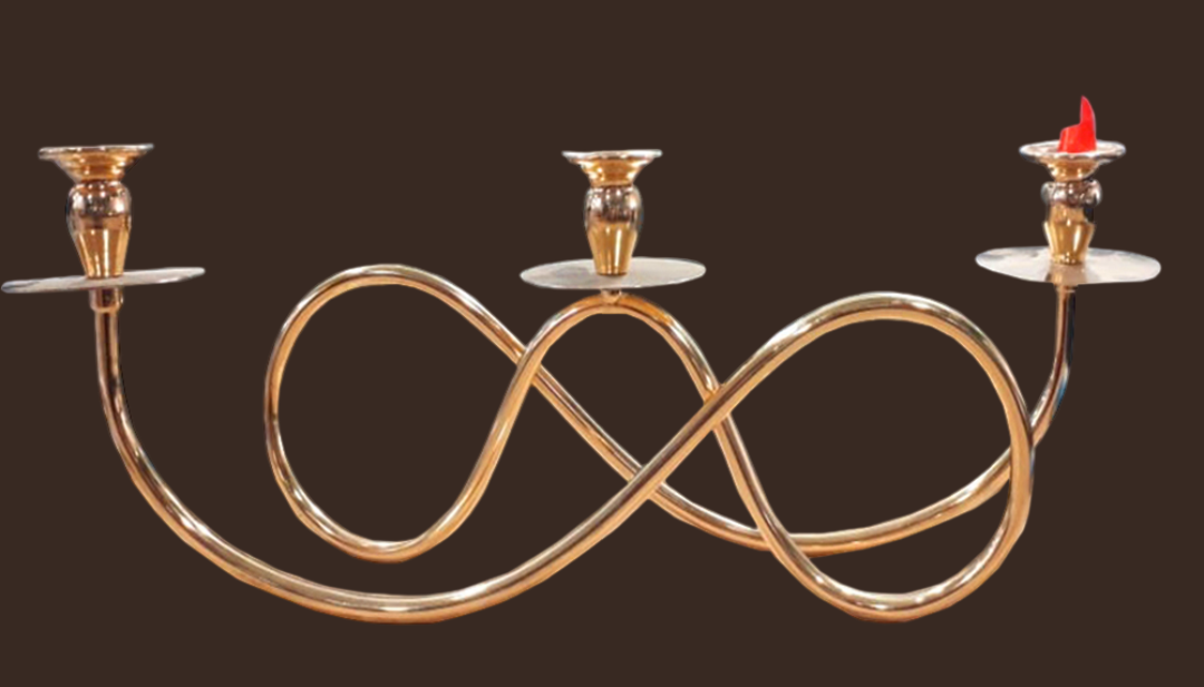 Modern Metal Triple Candle Holder
