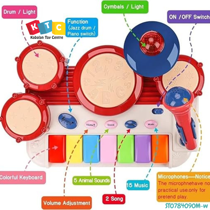 Drum Fun Toys - Musical Instrument Set for Toddlers 1-3 Years