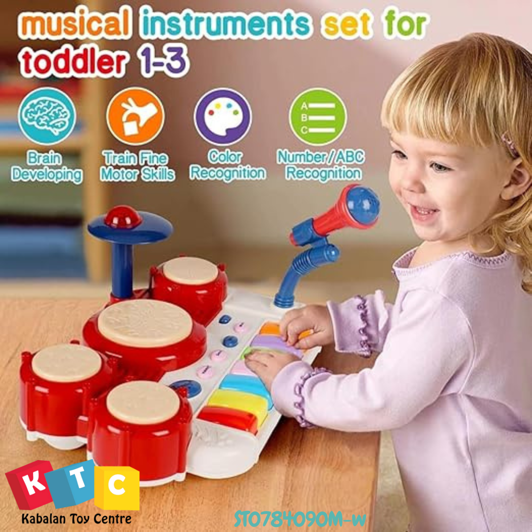 Drum Fun Toys - Musical Instrument Set for Toddlers 1-3 Years