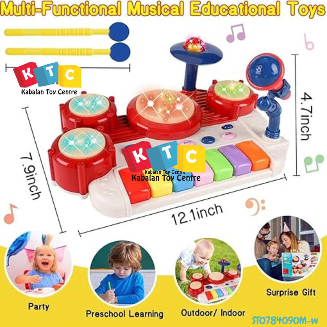 Drum Fun Toys - Musical Instrument Set for Toddlers 1-3 Years