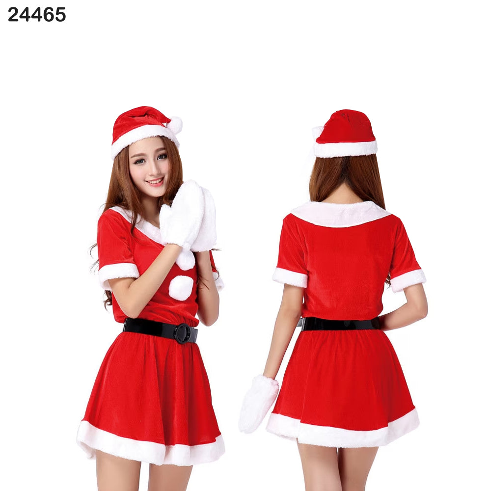 Short Santa Dress with Gloves