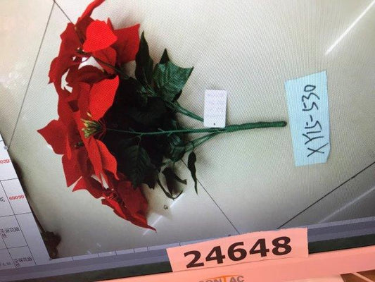 Artificial Red Christmas Flower Stem