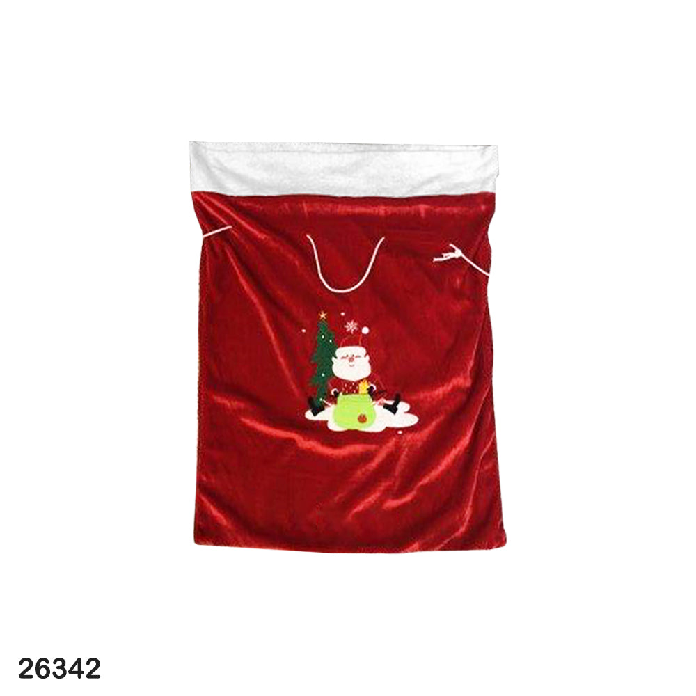 Santa Velvet Gift Sack with Print