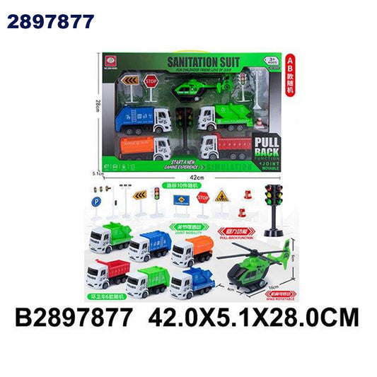 5 pcs pull back trucks