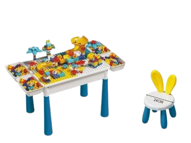 Large Building Block Table with Rabbit Chair