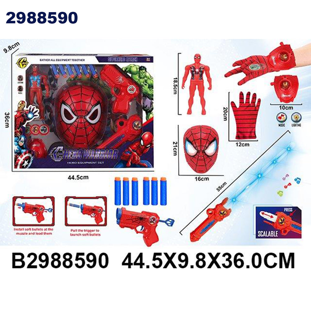 6 in 1 spiderman toy gun