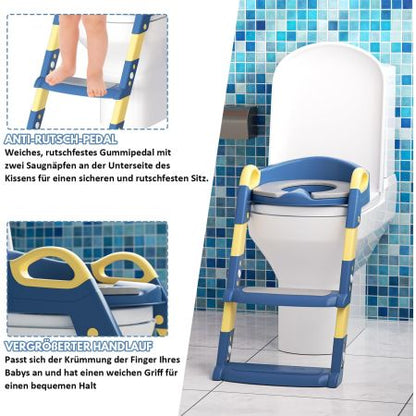 3-in-1 toddler potty training toilet seat with an integrated ladder