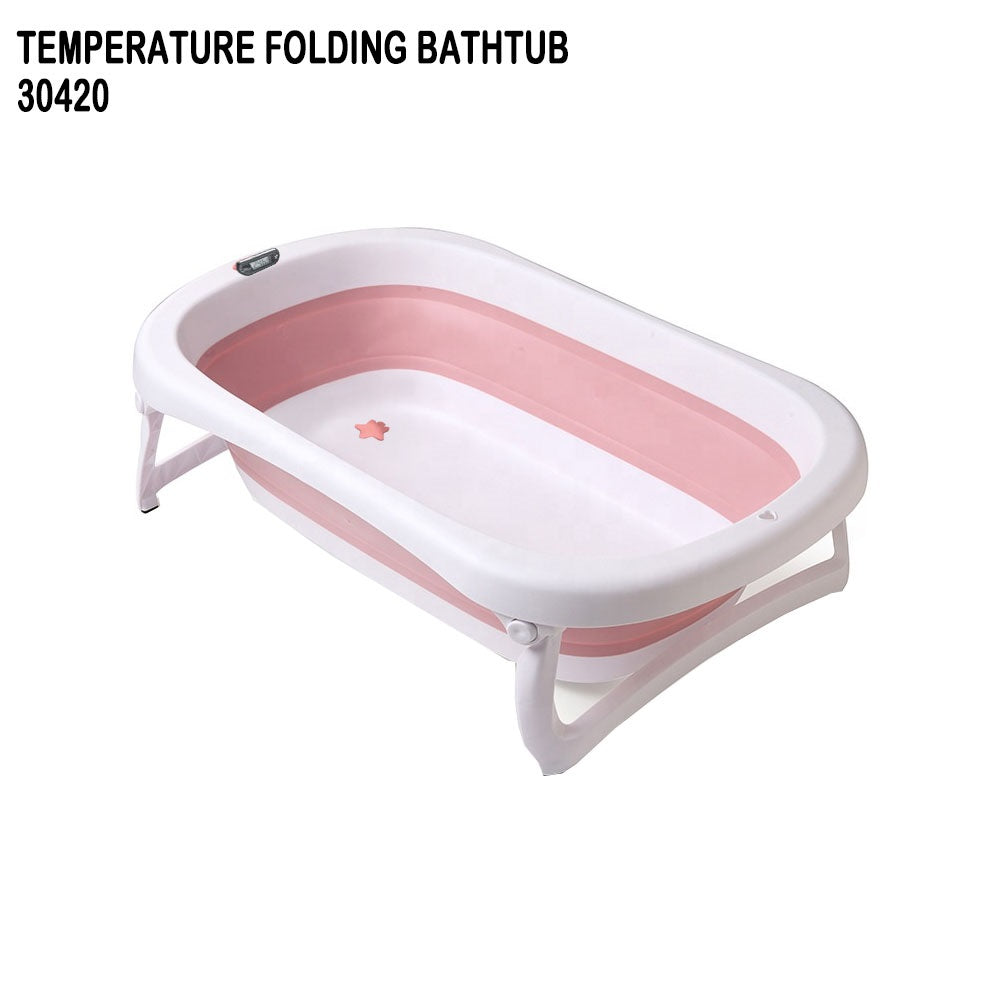 baby pink bath tub with temperature