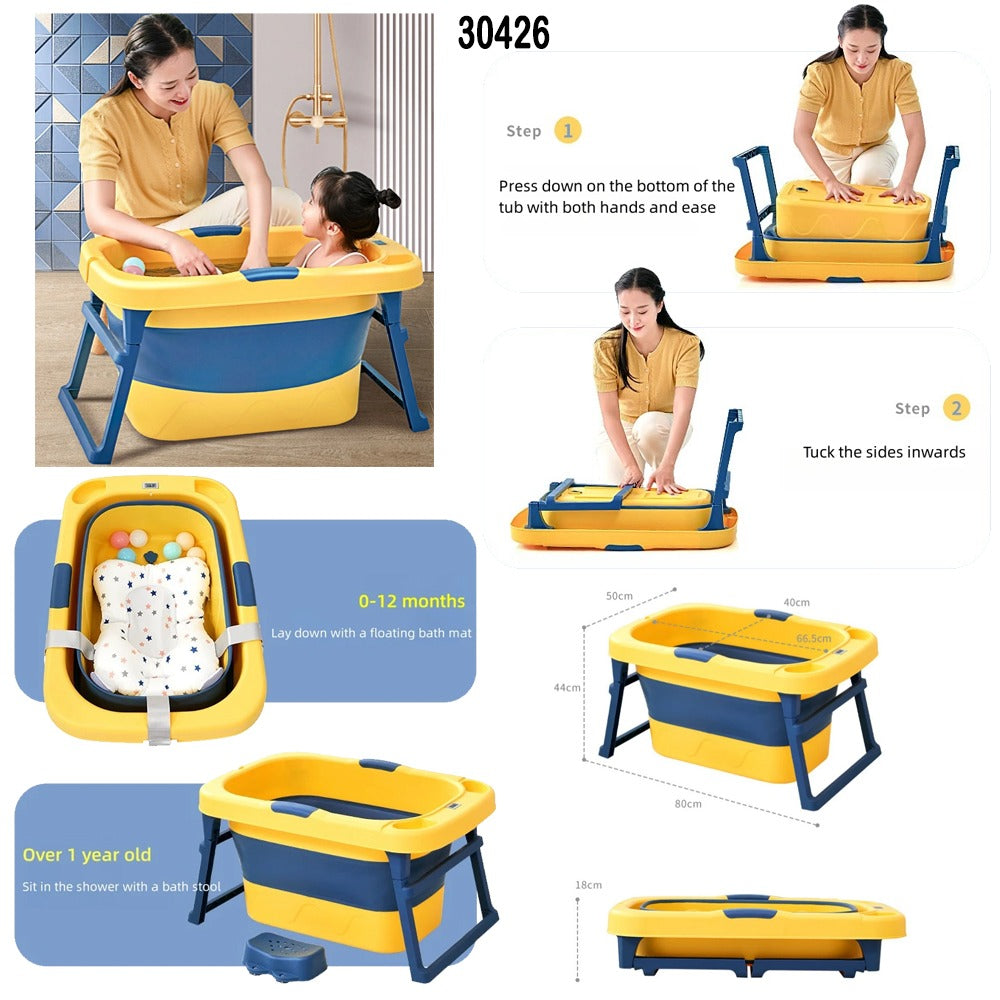 Foldable Baby Bathtub with Bath Stand