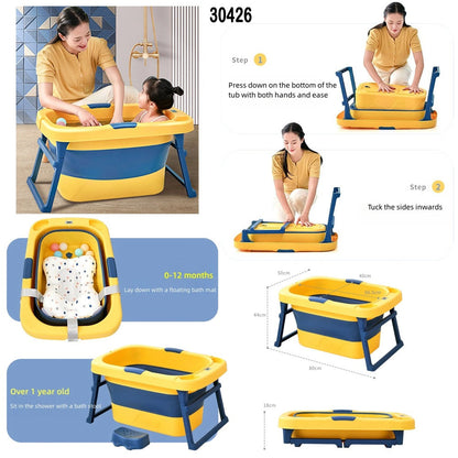 Foldable Baby Bathtub with Bath Stand