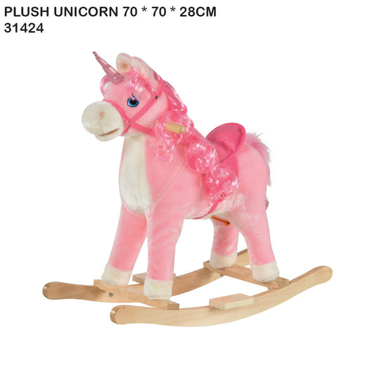 Plush Rocking Unicorn Pink 70cm