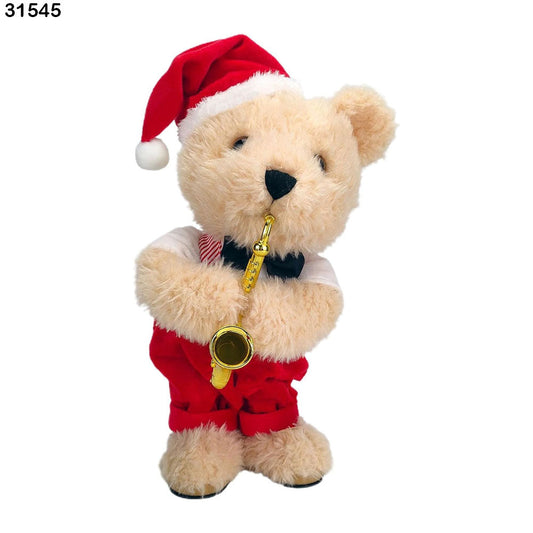 Saxophone-Playing Christmas Bear