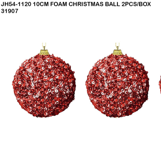 10cm Foam Christmas Balls (2pcs/Box)