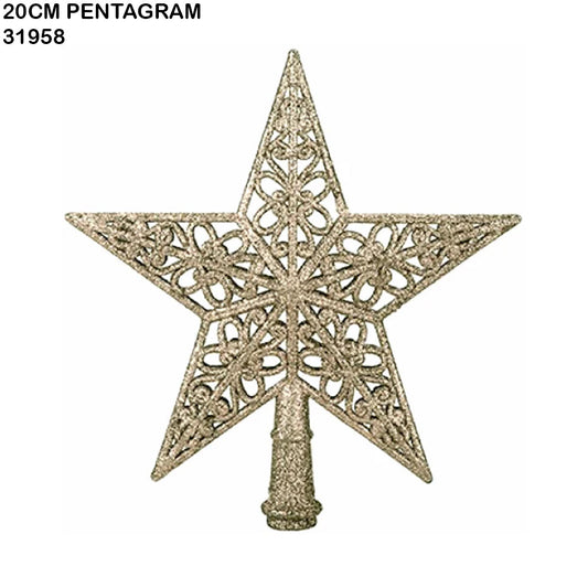 20cm Glitter Pentagram Tree Topper