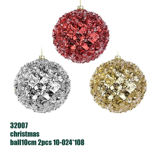 10cm Sequin Christmas Ball Set (2pcs)