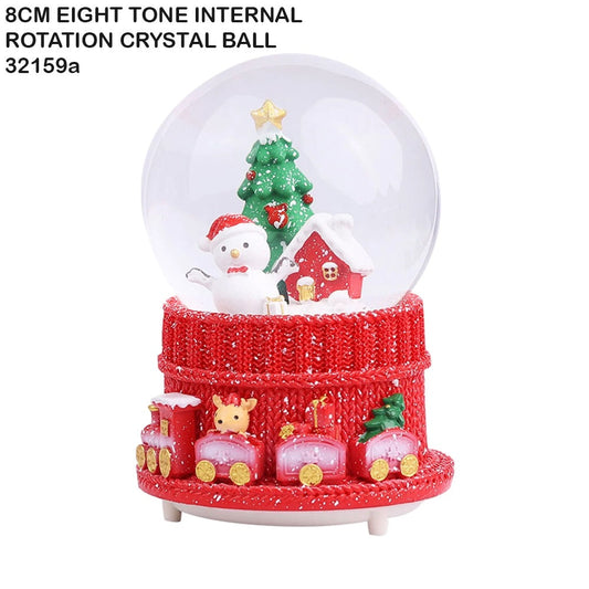 8cm Eight-Tone Internal Rotation Crystal Ball – Train Scene