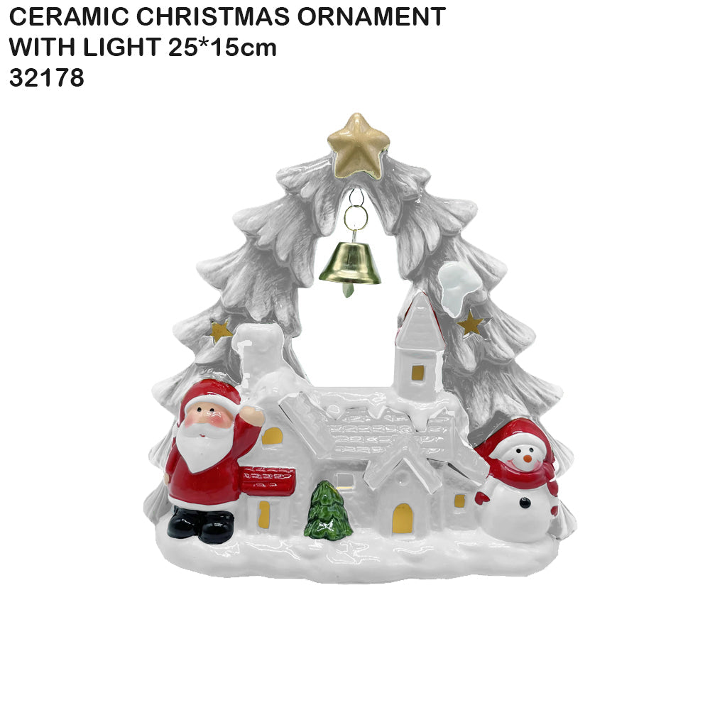 Ceramic Christmas Ornament with Light