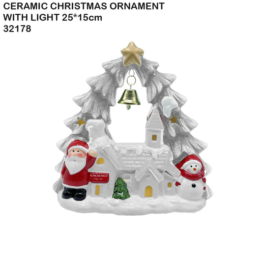 Ceramic Christmas Ornament with Light