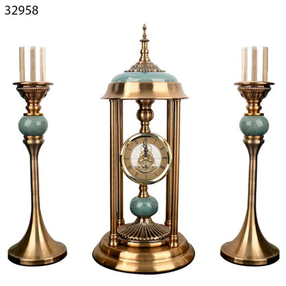 Luxury Ramadan Clock & Candlestick Set