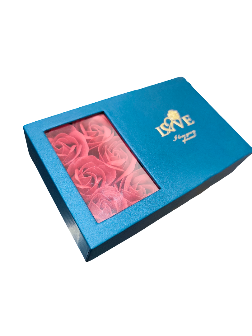 Love Rose Box with Blue Window Display