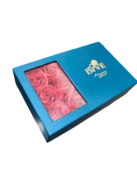 Love Rose Box with Blue Window Display