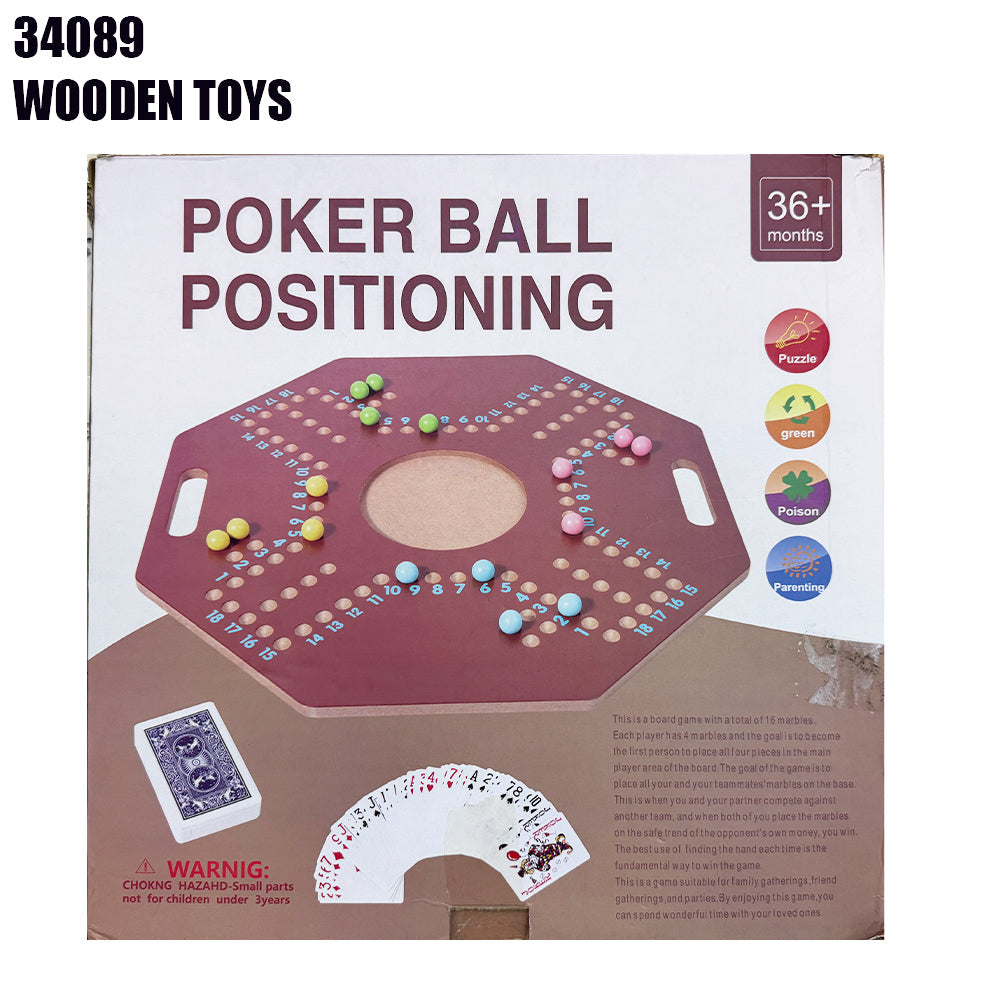 Wooden Poker Ball Positioning Game