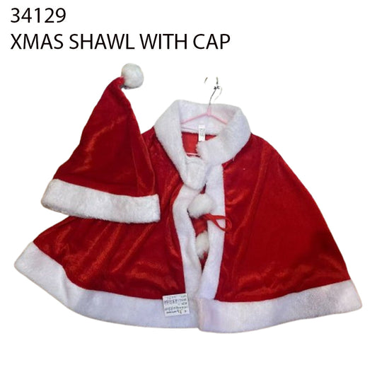 Xmas Shawl with Cap