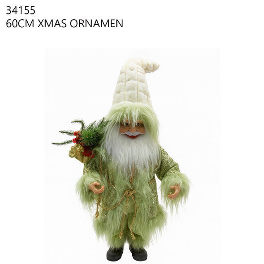 Green Santa Ornament