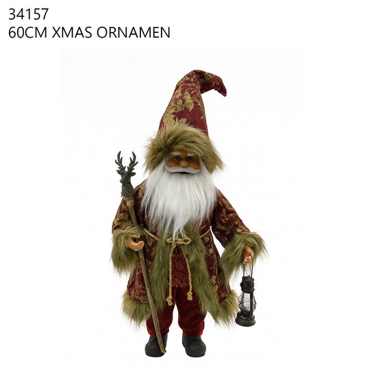 Burgundy Santa Ornament 60cm