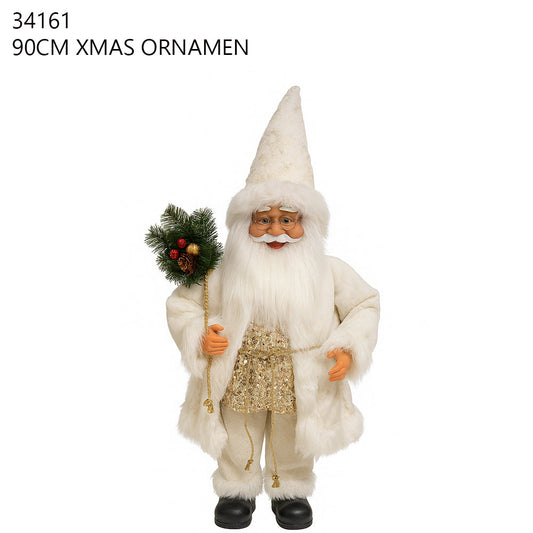 90 cm White Santa Figurine