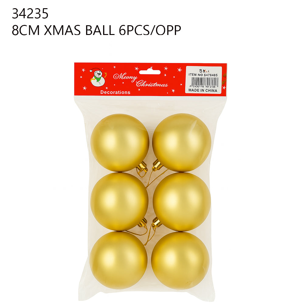 8cm Christmas Balls (6pcs/OPP)